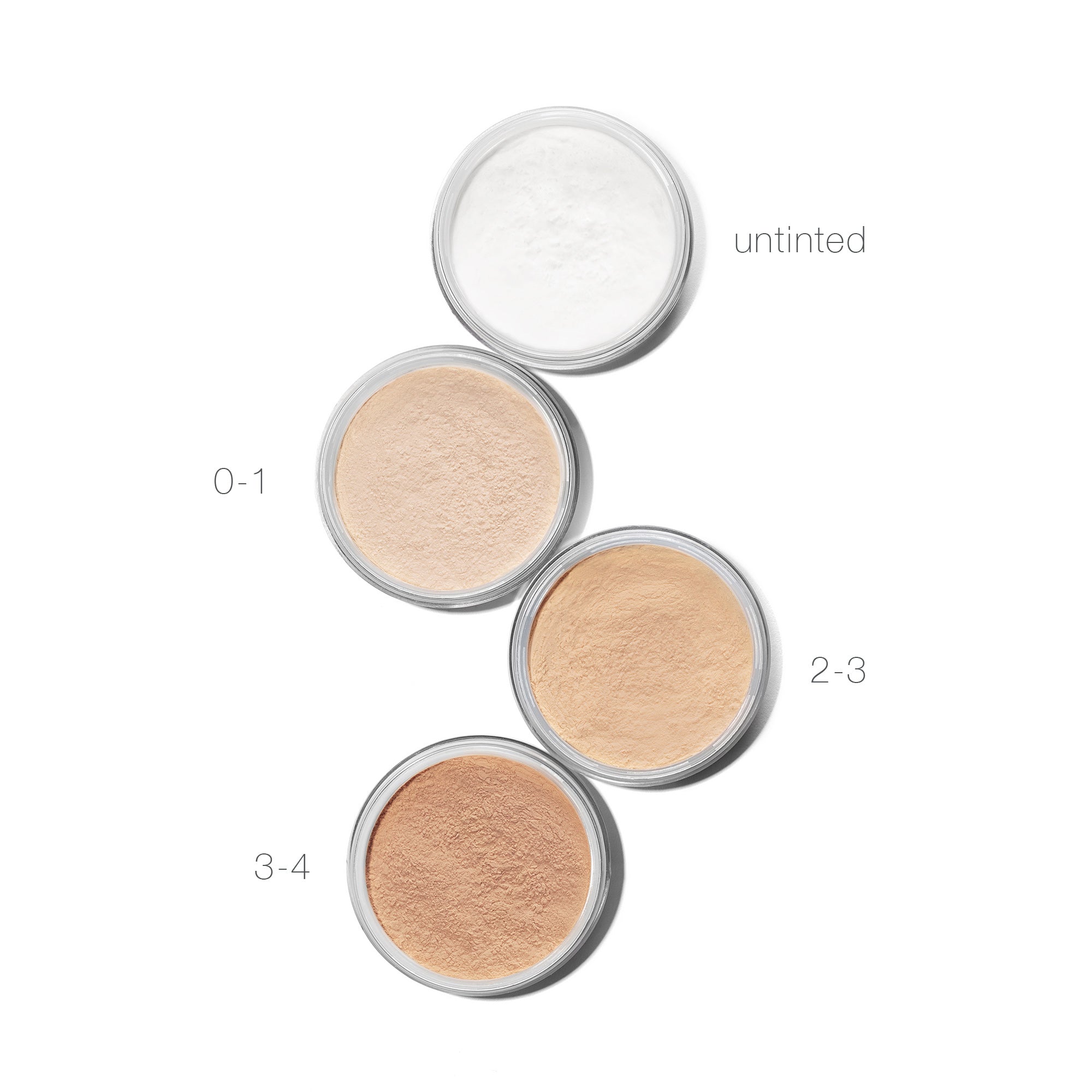 RMS UnPowder shades UnTinted, 0-1, 2-3, 3-4